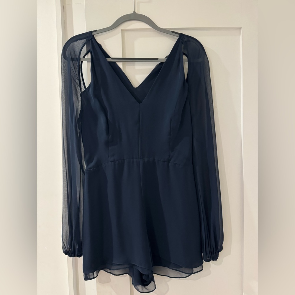 Intermix Astra Navy Blue Long Sleeve Romper
